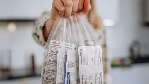 Beutel mit zu entsorgenden Arzneimitteln