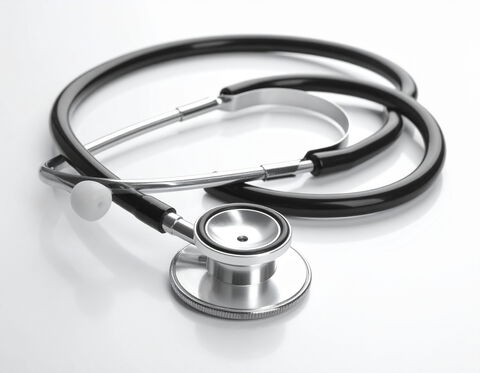 Stethoskop vor weißem Hintergrund