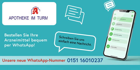 Illustration für den WhatsApp-Bestellservice der Apotheke im Turm