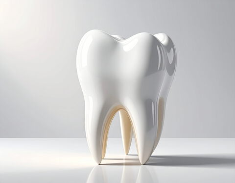 Zahnillustration vor weißem Hintergrund